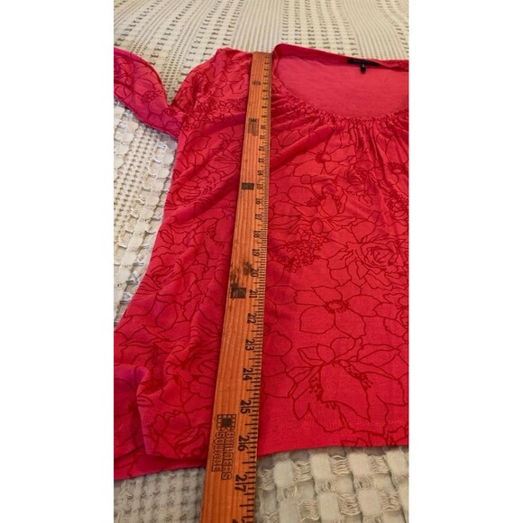 Daisy Fuentes Pullover Blouse Size PXL Top Orange Rounded Neckline + Stretch - Picture 9 of 10